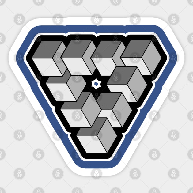 Cosmic tri-cubes Sticker by AlterAspect